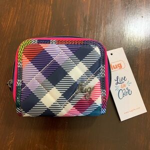 lug splits SE RFID wallet- playful plaid NWT